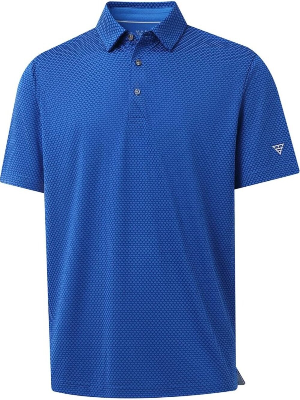 Mens Cobalt Moisture Wicking Jacquard Polo Shirt Breathable Dry Fit Popover